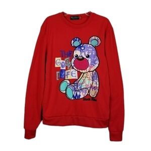 Track23 Graffiti Bear The Good Life Sweatshirt Crew Red Adult Size Small Graphic